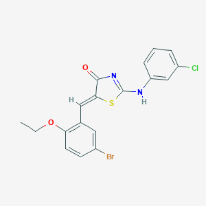 molecular formula C18H14BrClN2O2S B308419 (5Z)-5-[(5-bromo-2-ethoxyphenyl)methylidene]-2-(3-chloroanilino)-1,3-thiazol-4-one 