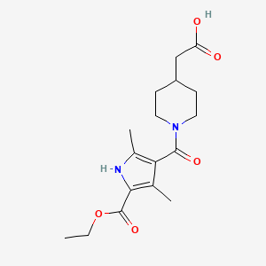 molecular formula C17H24N2O5 B3084192 (1-{[5-(ethoxycarbonyl)-2,4-dimethyl-1H-pyrrol-3-yl]carbonyl}piperidin-4-yl)acetic acid CAS No. 1142209-97-9