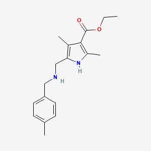molecular formula C18H24N2O2 B3084203 Ethyl 2,4-dimethyl-5-{[(4-methylbenzyl)amino]-methyl}-1H-pyrrole-3-carboxylate CAS No. 1142210-48-7