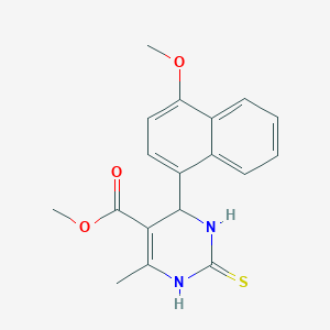 molecular formula C18H18N2O3S B308421 Methyl 4-(4-methoxy-1-naphthyl)-6-methyl-2-thioxo-1,2,3,4-tetrahydro-5-pyrimidinecarboxylate 