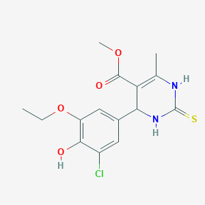 molecular formula C15H17ClN2O4S B308427 Methyl 4-(3-chloro-5-ethoxy-4-hydroxyphenyl)-6-methyl-2-thioxo-1,2,3,4-tetrahydro-5-pyrimidinecarboxylate 