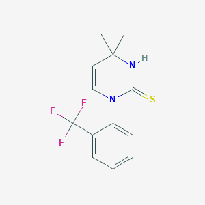molecular formula C13H13F3N2S B3084278 4,4-二甲基-1-[2-(三氟甲基)苯基]-1,4-二氢嘧啶-2-硫醇 CAS No. 1142212-07-4