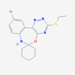 molecular formula C17H19BrN4OS B308428 10-Bromo-3-(ethylthio)-6,7-dihydrospiro([1,2,4]triazino[5,6-d][3,1]benzoxazepine-6,1'-cyclohexane) 