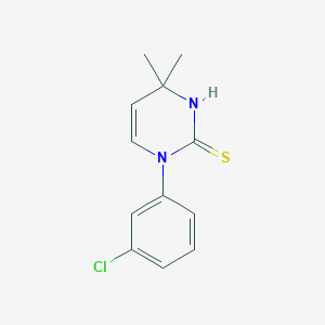 molecular formula C12H13ClN2S B3084309 1-(3-Chlorophenyl)-4,4-dimethyl-1,4-dihydropyrimidine-2-thiol CAS No. 1142212-18-7