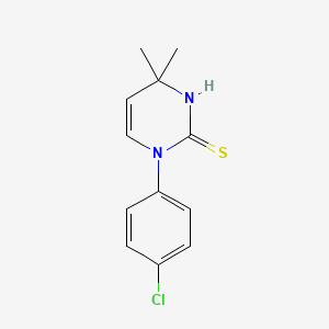 molecular formula C12H13ClN2S B3084312 1-(4-Chlorophenyl)-4,4-dimethyl-1,4-dihydropyrimidine-2-thiol CAS No. 1142212-20-1