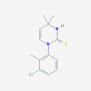 molecular formula C13H15ClN2S B3084318 1-(3-Chloro-2-methylphenyl)-4,4-dimethyl-1,4-dihydropyrimidine-2-thiol CAS No. 1142212-23-4