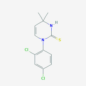 molecular formula C12H12Cl2N2S B3084337 1-(2,4-Dichlorophenyl)-4,4-dimethyl-1,4-dihydropyrimidine-2-thiol CAS No. 1142212-30-3