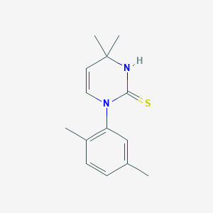 molecular formula C14H18N2S B3084361 1-(2,5-Dimethylphenyl)-4,4-dimethyl-1,4-dihydropyrimidine-2-thiol CAS No. 1142212-41-6
