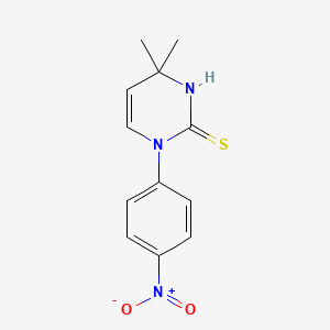 molecular formula C12H13N3O2S B3084372 4,4-Dimethyl-1-(4-nitrophenyl)-1,4-dihydropyrimidine-2-thiol CAS No. 1142212-47-2