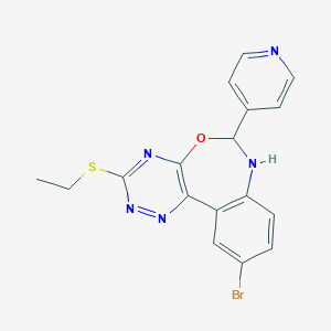 molecular formula C17H14BrN5OS B308441 10-Bromo-3-(ethylthio)-6-pyridin-4-yl-6,7-dihydro[1,2,4]triazino[5,6-d][3,1]benzoxazepine 