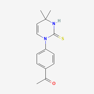 1-[4-(2-mercapto-4,4-dimethylpyrimidin-1(4H)-yl)phenyl]ethanone