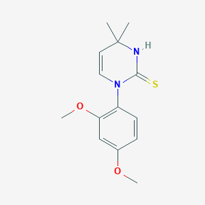 molecular formula C14H18N2O2S B3084438 1-(2,4-Dimethoxyphenyl)-4,4-dimethyl-1,4-dihydropyrimidine-2-thiol CAS No. 1142212-70-1