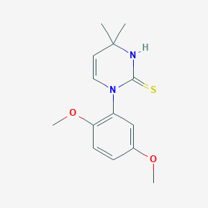 molecular formula C14H18N2O2S B3084442 1-(2,5-Dimethoxyphenyl)-4,4-dimethyl-1,4-dihydropyrimidine-2-thiol CAS No. 1142212-73-4