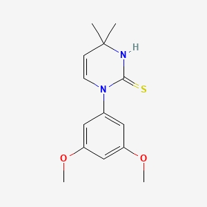 molecular formula C14H18N2O2S B3084448 1-(3,5-二甲氧基苯基)-4,4-二甲基-1,4-二氢嘧啶-2-硫醇 CAS No. 1142212-74-5