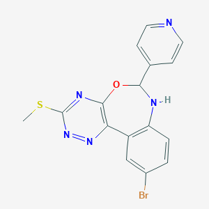 molecular formula C16H12BrN5OS B308445 10-Bromo-3-(methylsulfanyl)-6-(4-pyridinyl)-6,7-dihydro[1,2,4]triazino[5,6-d][3,1]benzoxazepine 