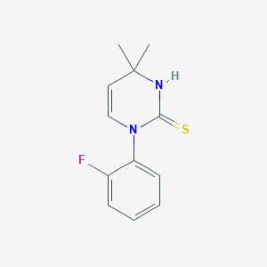 molecular formula C12H13FN2S B3084475 1-(2-Fluorophenyl)-4,4-dimethyl-1,4-dihydropyrimidine-2-thiol CAS No. 1142212-83-6