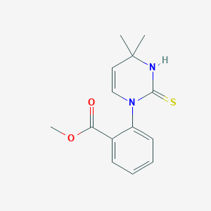 molecular formula C14H16N2O2S B3084483 methyl 2-(2-mercapto-4,4-dimethylpyrimidin-1(4H)-yl)benzoate CAS No. 1142212-88-1