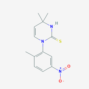 molecular formula C13H15N3O2S B3084486 4,4-Dimethyl-1-(2-methyl-5-nitrophenyl)-1,4-dihydropyrimidine-2-thiol CAS No. 1142212-92-7