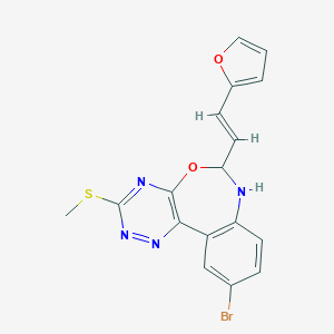 molecular formula C17H13BrN4O2S B308450 10-Bromo-6-[2-(2-furyl)vinyl]-3-(methylsulfanyl)-6,7-dihydro[1,2,4]triazino[5,6-d][3,1]benzoxazepine 