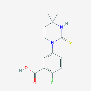 molecular formula C13H13ClN2O2S B3084513 2-氯-5-(2-巯基-4,4-二甲基嘧啶-1(4H)-基)苯甲酸 CAS No. 1142213-01-1