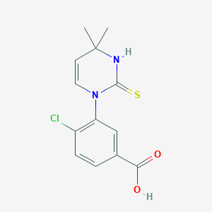 molecular formula C13H13ClN2O2S B3084521 4-氯-3-(2-巯基-4,4-二甲基嘧啶-1(4H)-基)苯甲酸 CAS No. 1142213-03-3