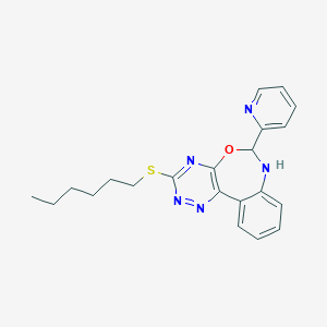 3-(HEXYLSULFANYL)-6-(2-PYRIDYL)-6,7-DIHYDRO[1,2,4]TRIAZINO[5,6-D][3,1]BENZOXAZEPINE