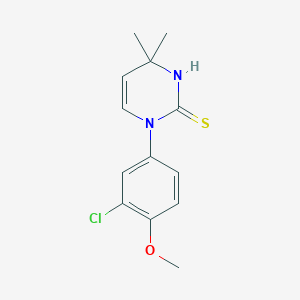 molecular formula C13H15ClN2OS B3084530 1-(3-Chloro-4-methoxyphenyl)-4,4-dimethyl-1,4-dihydropyrimidine-2-thiol CAS No. 1142213-09-9