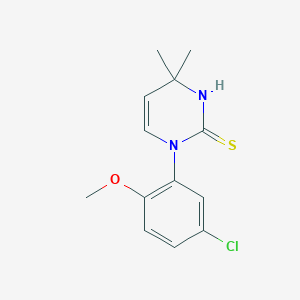 molecular formula C13H15ClN2OS B3084537 1-(5-Chloro-2-methoxyphenyl)-4,4-dimethyl-1,4-dihydropyrimidine-2-thiol CAS No. 1142213-10-2