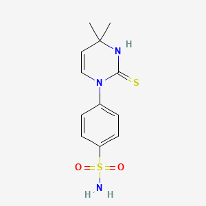 molecular formula C12H15N3O2S2 B3084546 4-(2-mercapto-4,4-dimethylpyrimidin-1(4H)-yl)benzenesulfonamide CAS No. 1142213-13-5