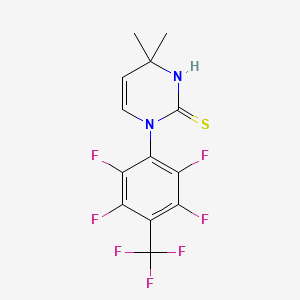 molecular formula C13H9F7N2S B3084562 4,4-Dimethyl-1-[2,3,5,6-tetrafluoro-4-(trifluoro-methyl)phenyl]-1,4-dihydropyrimidine-2-thiol CAS No. 1142213-18-0
