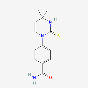 molecular formula C13H15N3OS B3084565 4-(2-Mercapto-4,4-dimethylpyrimidin-1(4H)-YL)-benzamide CAS No. 1142213-19-1