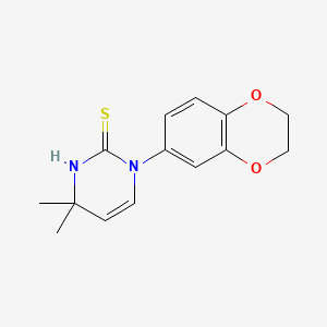 1-(2,3-Dihydro-1,4-benzodioxin-6-yl)-4,4-dimethyl-1,4-dihydropyrimidine-2-thiol