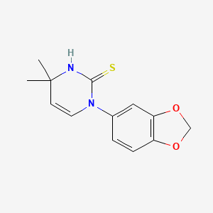 molecular formula C13H14N2O2S B3084586 1-(1,3-苯并二氧杂环-5-基)-4,4-二甲基-1,4-二氢嘧啶-2-硫醇 CAS No. 1142213-33-9