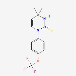 molecular formula C13H13F3N2OS B3084590 4,4-Dimethyl-1-[4-(trifluoromethoxy)phenyl]-1,4-dihydropyrimidine-2-thiol CAS No. 1142213-36-2