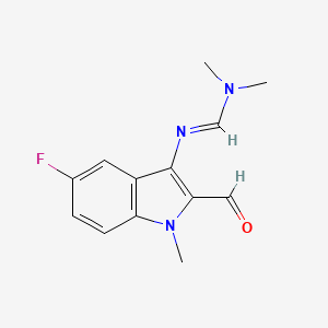 molecular formula C13H14FN3O B3084596 N'-(5-fluoro-2-formyl-1-methyl-1H-indol-3-yl)-N,N-dimethylimidoformamide CAS No. 1142214-20-7