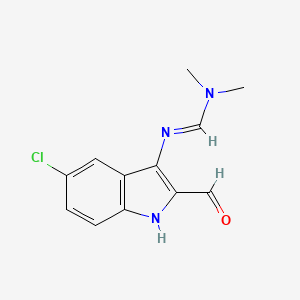 molecular formula C12H12ClN3O B3084603 N'-(5-氯-2-甲酰-1H-吲哚-3-基)-N,N-二甲基亚甲基甲酰胺 CAS No. 1142214-23-0