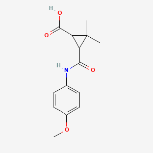 molecular formula C14H17NO4 B3084616 3-{[(4-Methoxyphenyl)amino]carbonyl}-2,2-dimethylcyclopropanecarboxylic acid CAS No. 1142214-38-7