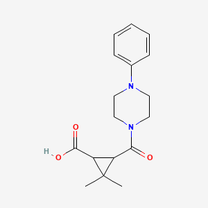 molecular formula C17H22N2O3 B3084619 2,2-Dimethyl-3-[(4-phenylpiperazin-1-YL)carbonyl]-cyclopropanecarboxylic acid CAS No. 1142214-43-4