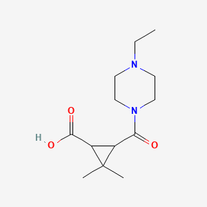 molecular formula C13H22N2O3 B3084630 3-[(4-Ethylpiperazin-1-yl)carbonyl]-2,2-dimethylcyclopropanecarboxylic acid CAS No. 1142214-57-0