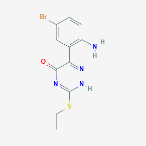 molecular formula C11H11BrN4OS B308464 6-(2-amino-5-bromophenyl)-3-ethylsulfanyl-2H-1,2,4-triazin-5-one 