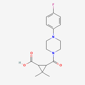 molecular formula C17H21FN2O3 B3084642 3-{[4-(4-Fluorophenyl)piperazin-1-yl]carbonyl}-2,2-dimethylcyclopropanecarboxylic acid CAS No. 1142214-66-1