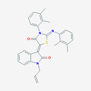 molecular formula C30H27N3O2S B308465 1-allyl-3-{3-(2,3-dimethylphenyl)-2-[(2,3-dimethylphenyl)imino]-4-oxo-1,3-thiazolidin-5-ylidene}-1,3-dihydro-2H-indol-2-one 