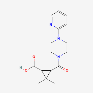 molecular formula C16H21N3O3 B3084653 2,2-Dimethyl-3-[(4-pyridin-2-ylpiperazin-1-YL)-carbonyl]cyclopropanecarboxylic acid CAS No. 1142214-71-8