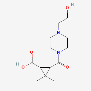 molecular formula C13H22N2O4 B3084654 3-{[4-(2-Hydroxyethyl)piperazin-1-yl]carbonyl}-2,2-dimethylcyclopropanecarboxylic acid CAS No. 1142214-74-1
