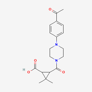 molecular formula C19H24N2O4 B3084661 3-{[4-(4-Acetylphenyl)piperazin-1-yl]carbonyl}-2,2-dimethylcyclopropanecarboxylic acid CAS No. 1142214-77-4