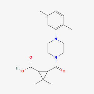 molecular formula C19H26N2O3 B3084671 3-{[4-(2,5-Dimethylphenyl)piperazin-1-YL]-carbonyl}-2,2-dimethylcyclopropanecarboxylic acid CAS No. 1142214-86-5