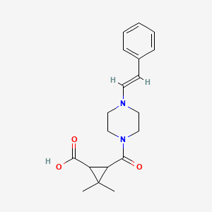 molecular formula C19H24N2O3 B3084677 2,2-dimethyl-3-({4-[(E)-2-phenylvinyl]piperazin-1-yl}carbonyl)cyclopropanecarboxylic acid CAS No. 1142214-90-1