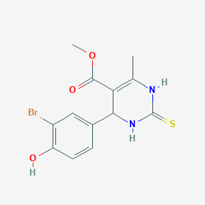 molecular formula C13H13BrN2O3S B308470 Methyl 4-(3-bromo-4-hydroxyphenyl)-6-methyl-2-thioxo-1,2,3,4-tetrahydro-5-pyrimidinecarboxylate 