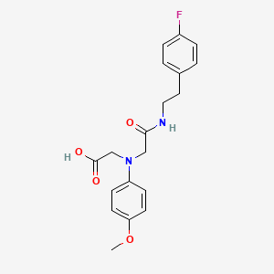 molecular formula C19H21FN2O4 B3084739 [(2-{[2-(4-Fluorophenyl)ethyl]amino}-2-oxoethyl)-(4-methoxyphenyl)amino]acetic acid CAS No. 1142215-53-9