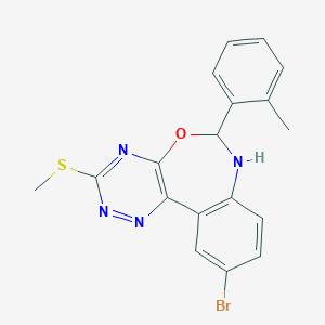 molecular formula C18H15BrN4OS B308474 10-Bromo-6-(2-methylphenyl)-6,7-dihydro[1,2,4]triazino[5,6-d][3,1]benzoxazepin-3-ylmethylsulfide 